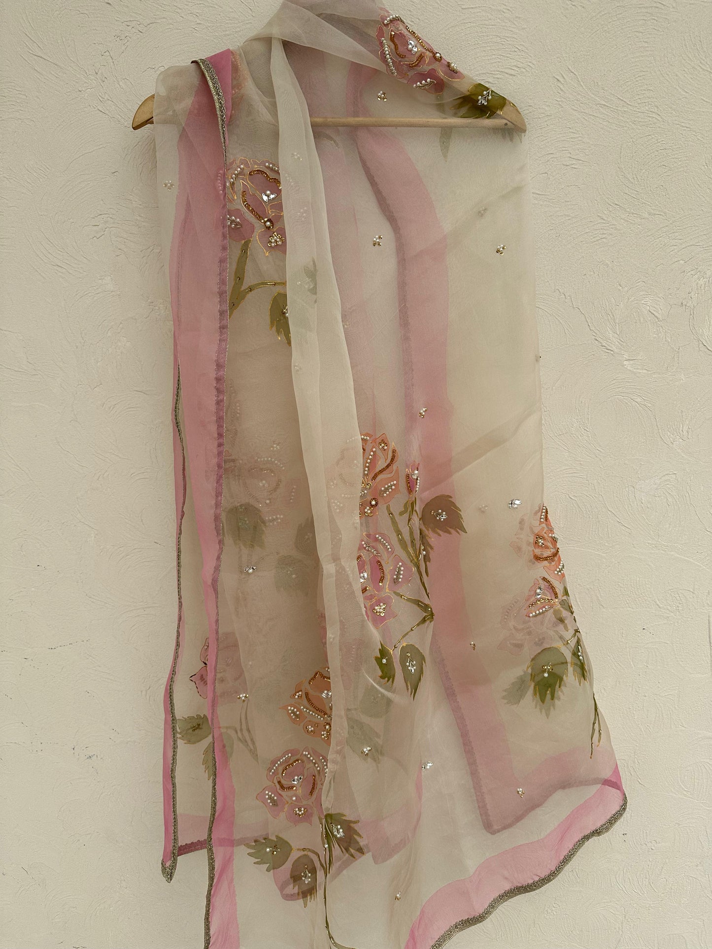 Ivory roses Dupatta