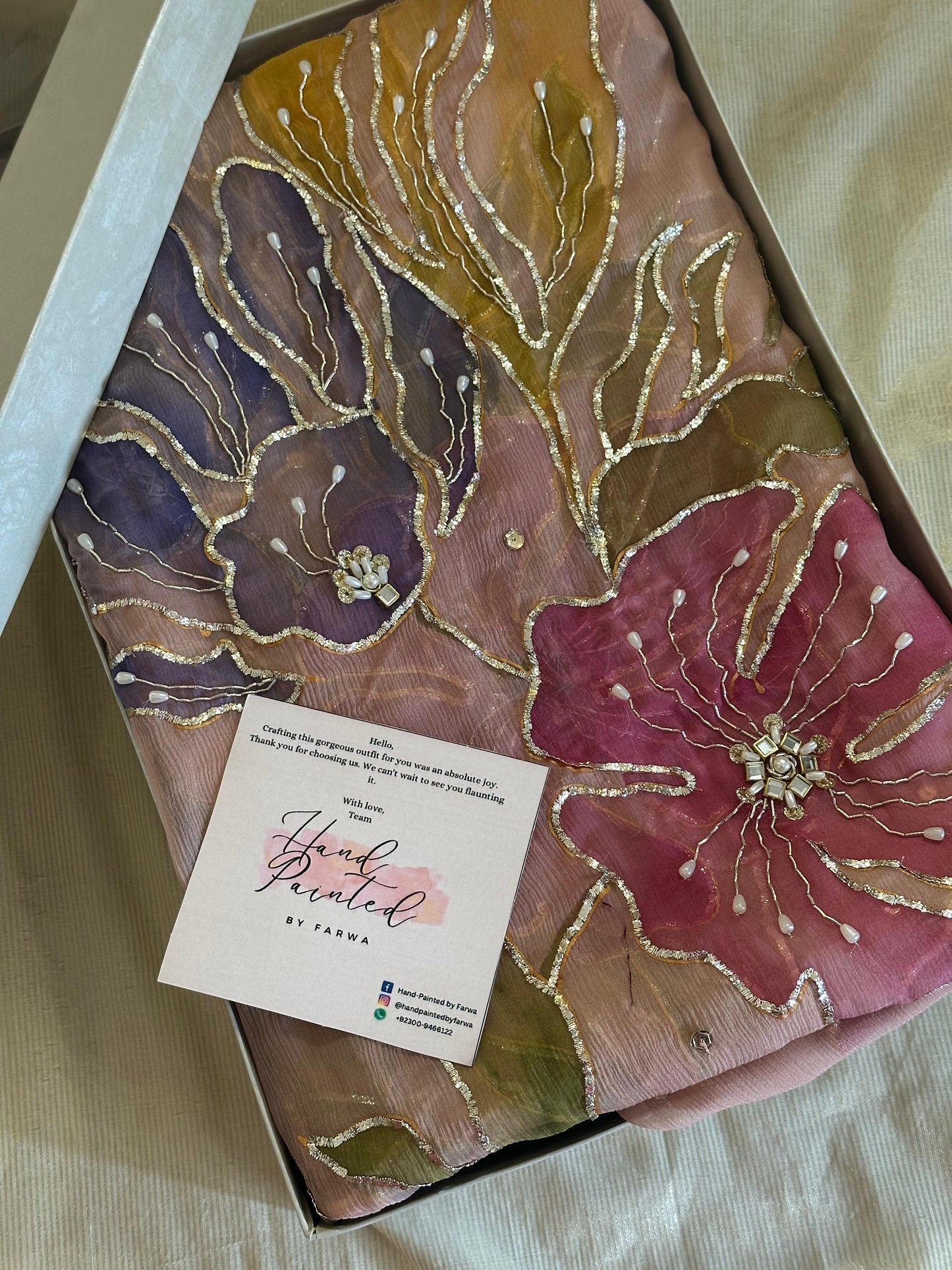 Tea pink tulip dupatta