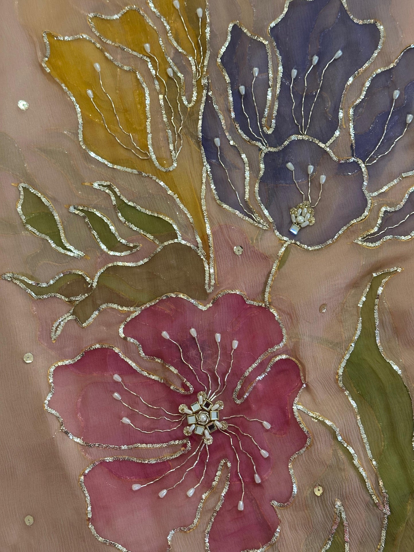 Tea pink tulip dupatta