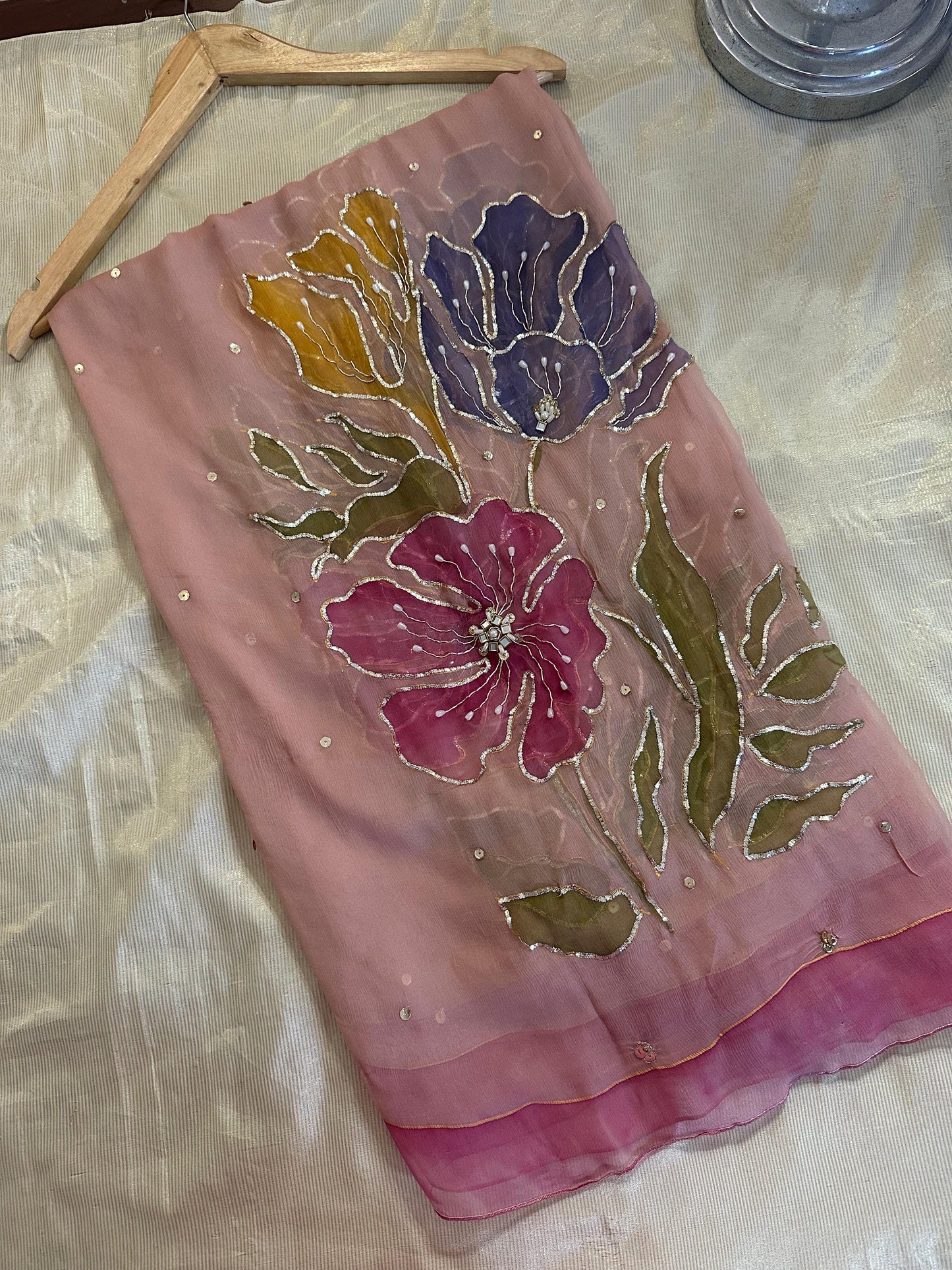 Tea pink tulip dupatta