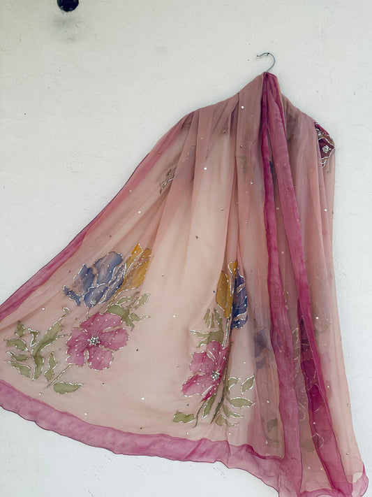 Tea pink tulip dupatta